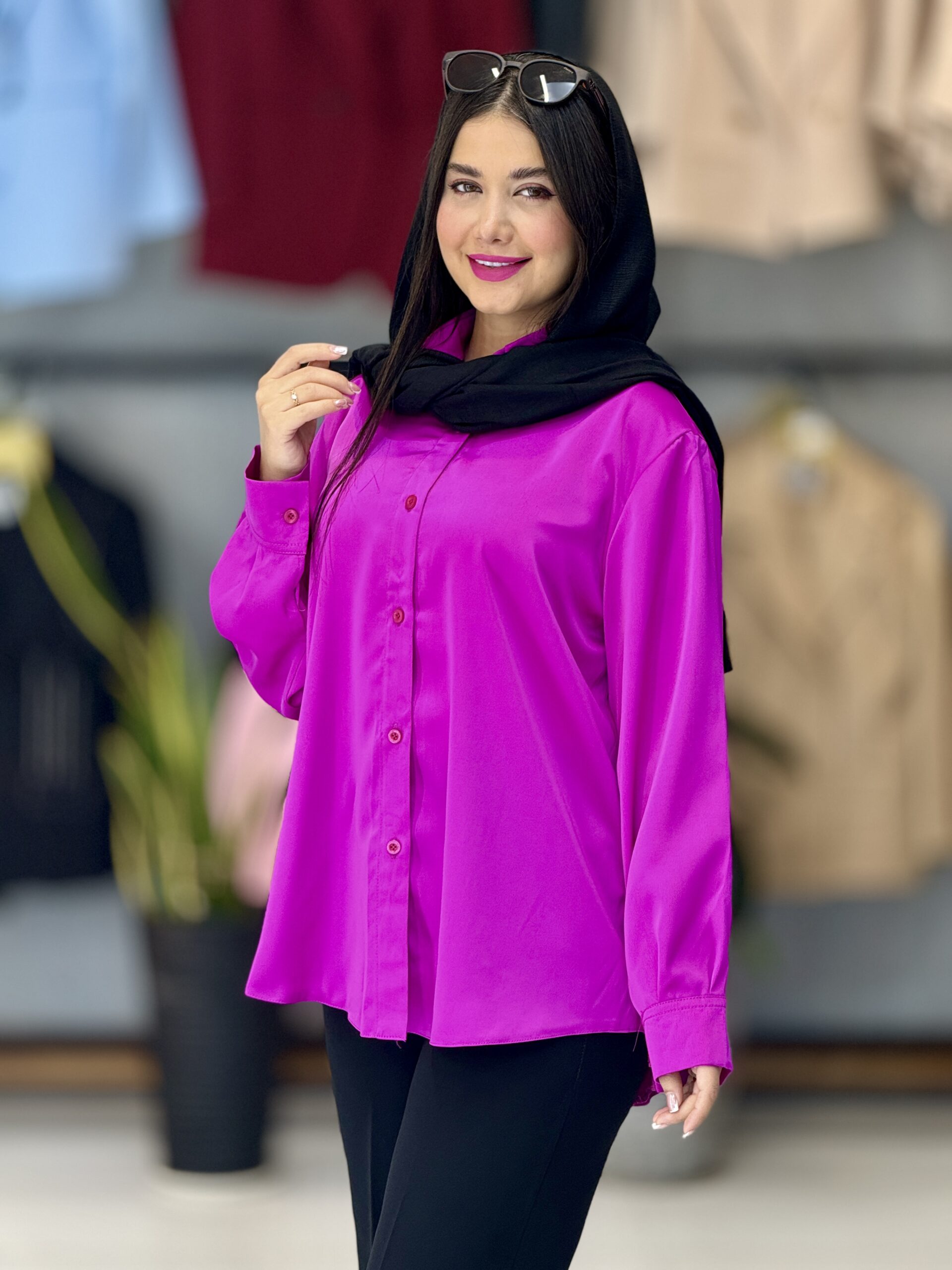 شومیز ساتن کد ۰۱۲۱