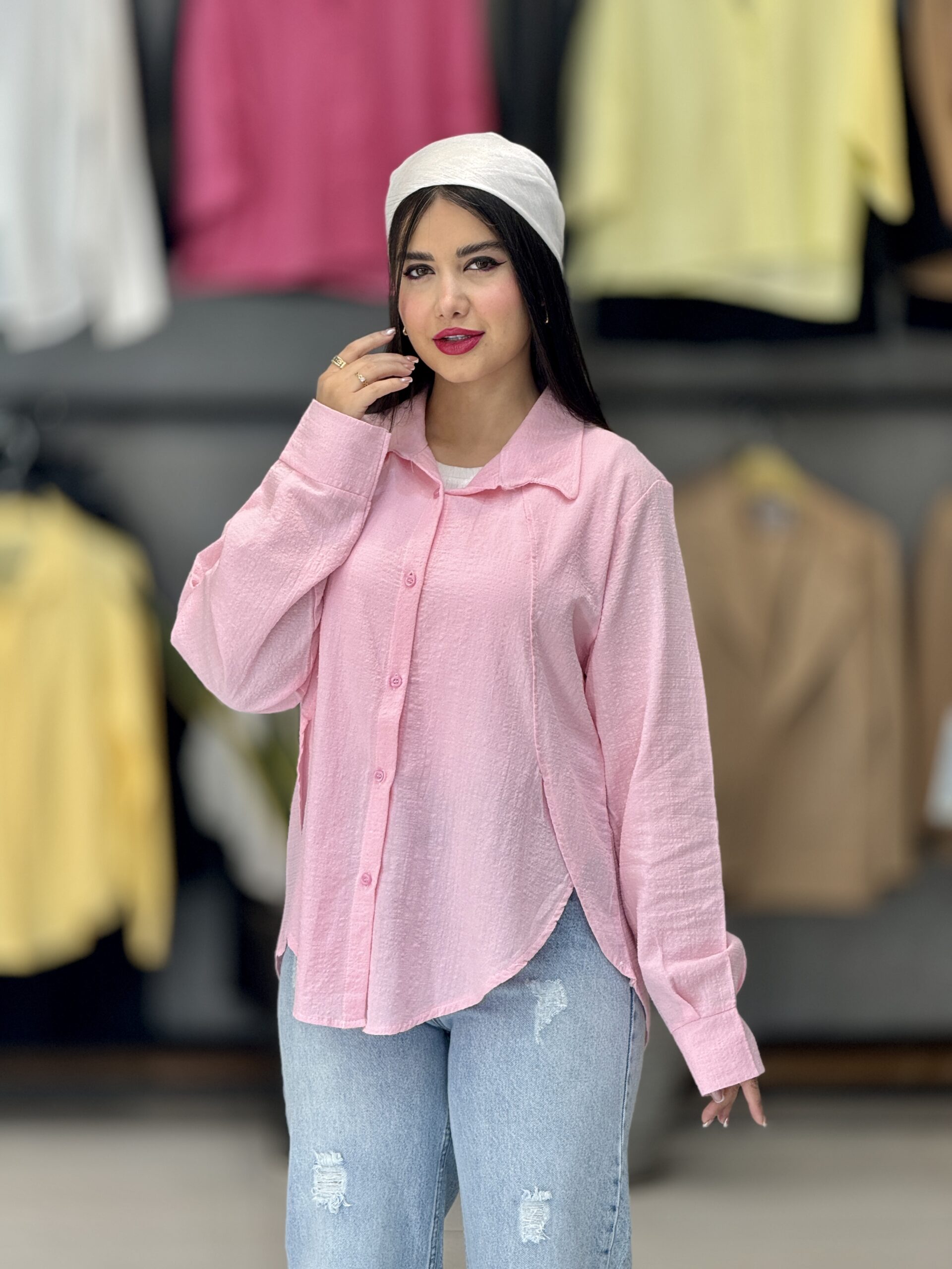 شومیز پاستیلی بغل چاک کد۰۱۲۶